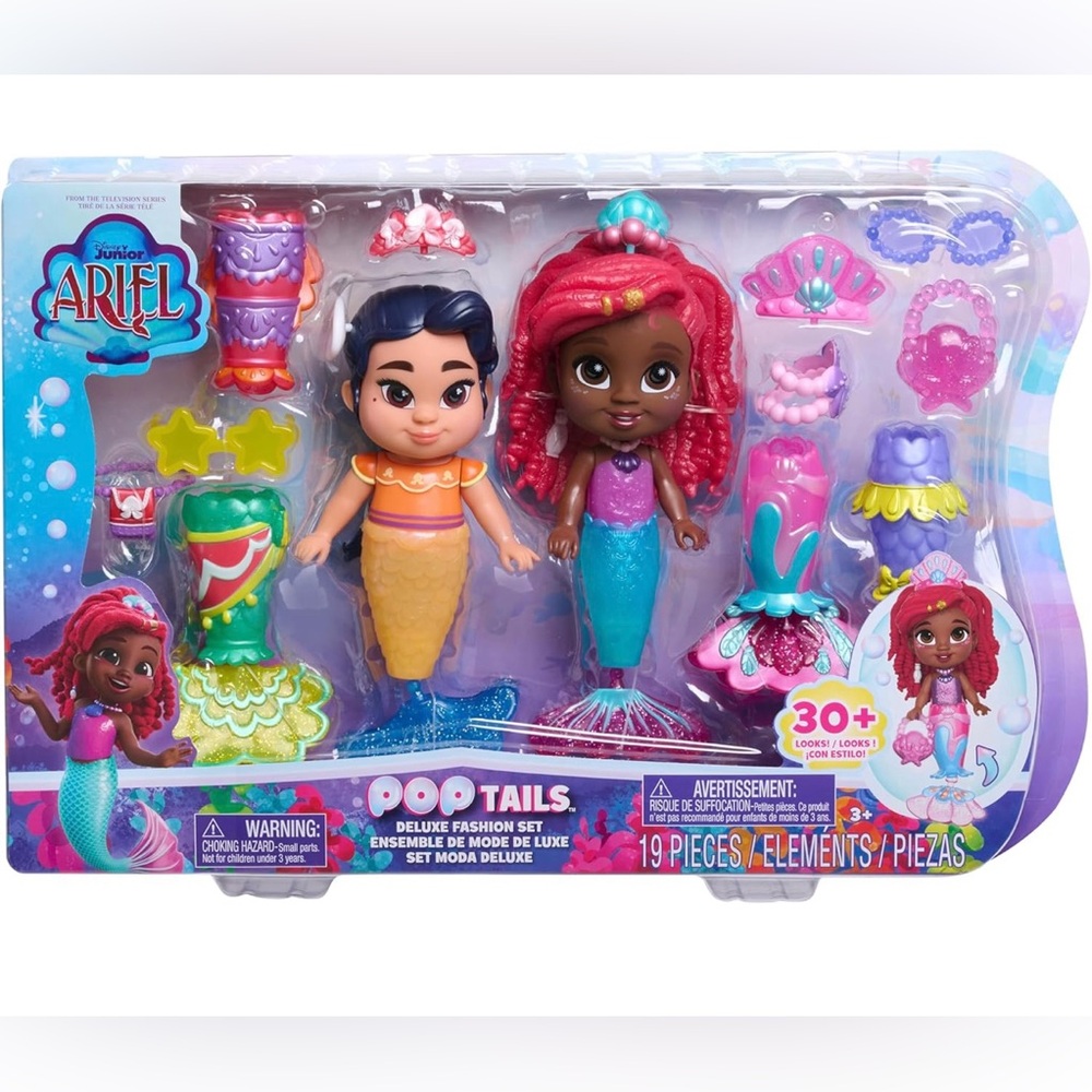 Disney Junior Ariel Pop Tails Deluxe Fashion Set 19pcs Brand New